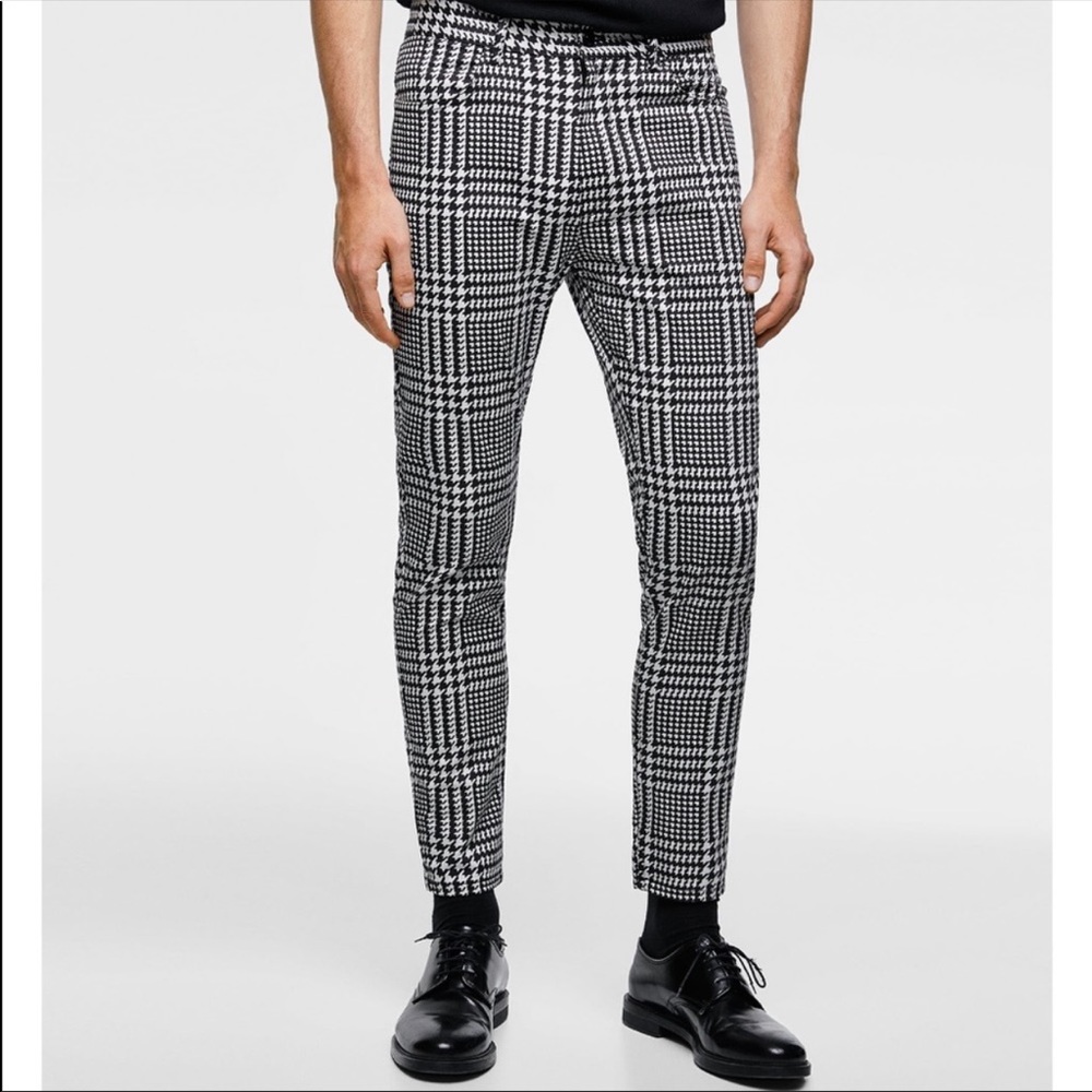 Zara Man Houndstooth Trousers Pants - excellent Condition